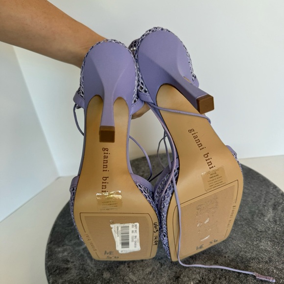 Gianni Bini Reagan Mesh And Leather Purple Heels 9.5 - Picture 10 of 12